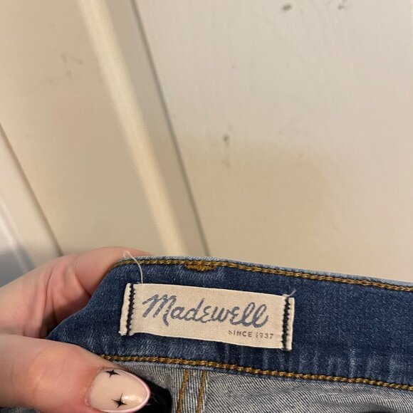 Madewell Womens Dark Wash Lightly Distressed High Riser Skinny Jeans Size 28 - Picture 2 of 10
